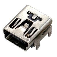 USB-mini connector female PCB THT