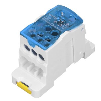 Verdeelblok 125A 500V DIN-rail UKK 125 blauw 01