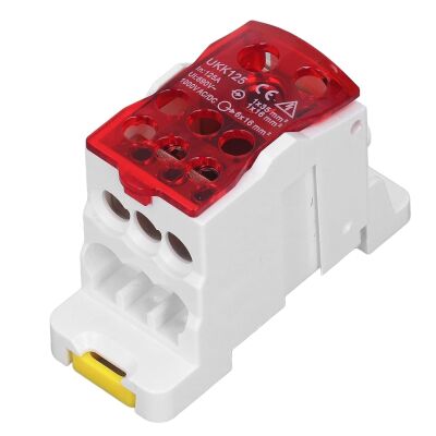 Verdeelblok 125A 500V DIN-rail UKK 125 rood 01