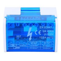 Verdeelblok 2-rails 125A 500V DIN-rail UK 207 blauw - Afbeelding 4