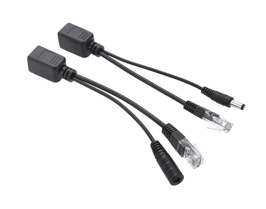 Ethernet LAN PoE injector kit power jack voor adapter zwart Ethernet LAN PoE injector kit power jack voor adapter zwart