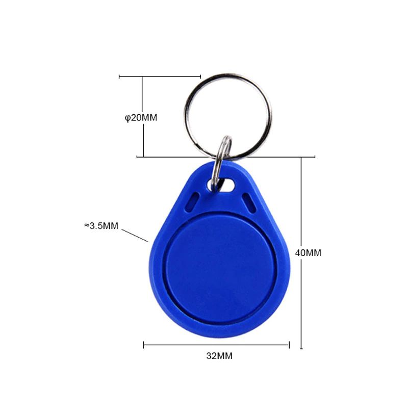 NFC sleutelhanger tag afmetingen