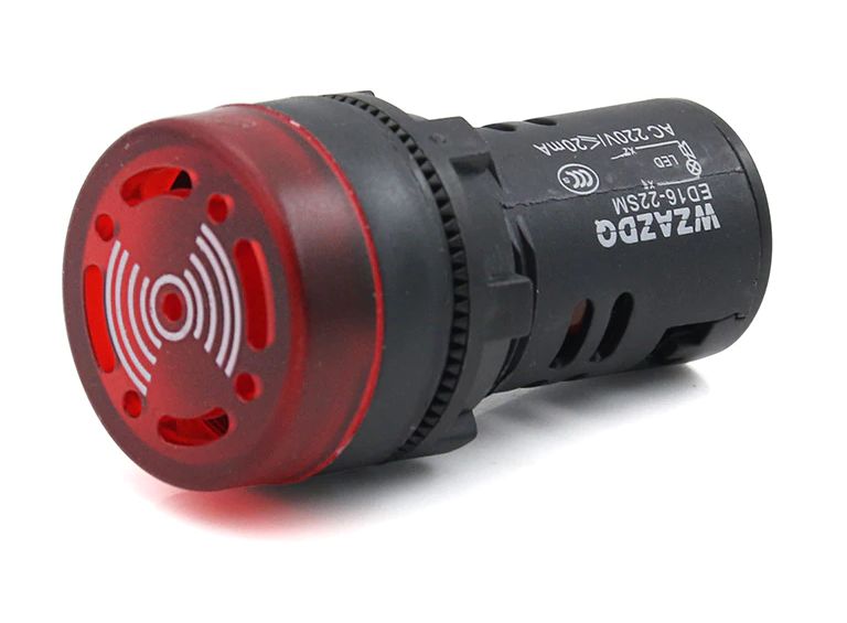 Alarm signalering module lamp en buzzer 12V rood 16mm AD16-16SM Alarm signalering module lamp en buzzer 12V rood 16mm AD16-16SM