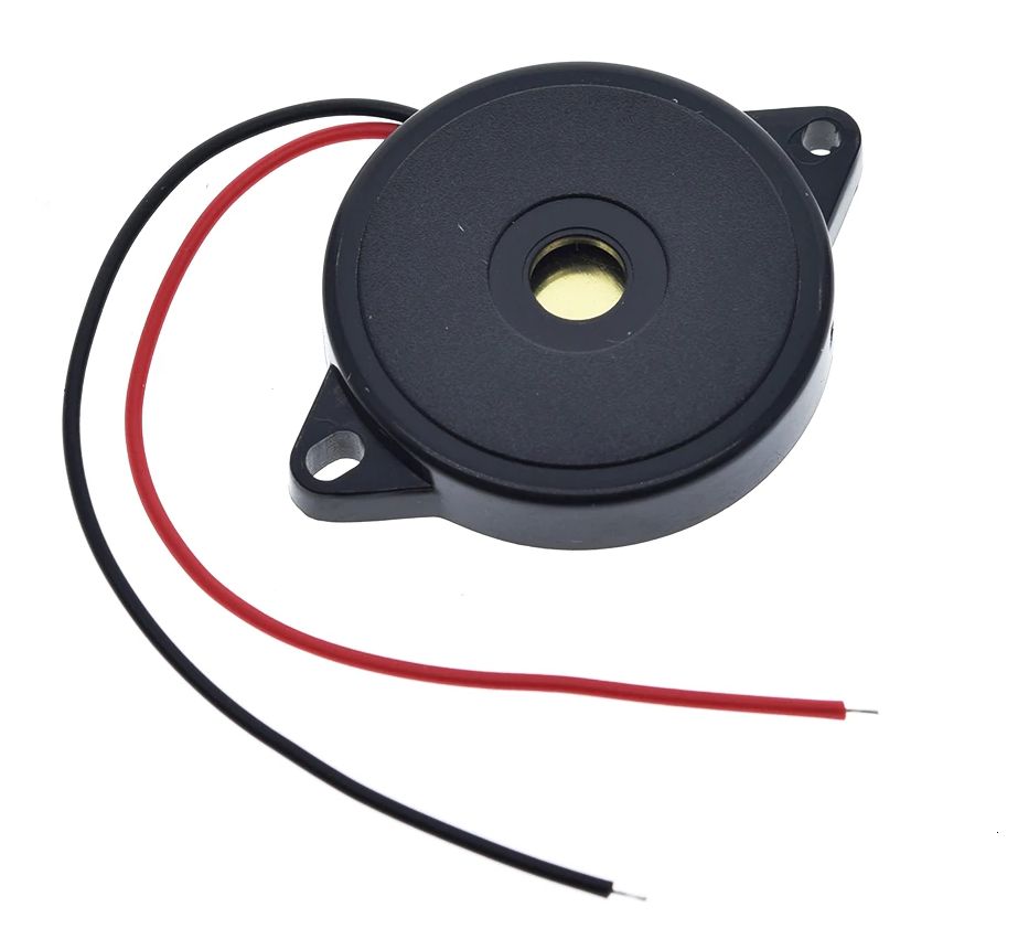 Buzzer passief Piëzo 12VPP 40x0.6mm hoog behuizing zwart HYR-3006