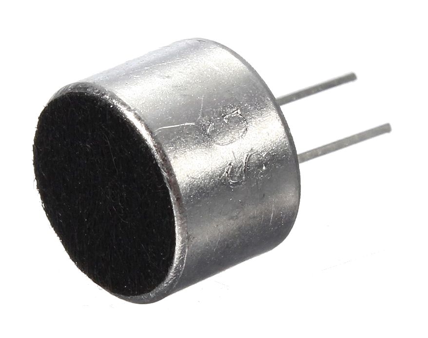 Microfoon electret condensator 9.5x4.5mm met pinnen Microfoon electret condensator 9.5x4.5mm met pinnen