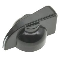 Draaiknop kippenkop 31x20mm voor as 6mm K7-1 zwart