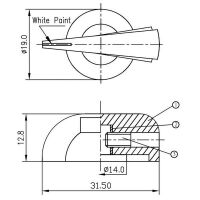 Draaiknop kippenkop 31x20mm voor as 6mm K7-1 zwart - Afbeelding 4