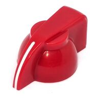 Draaiknop kippenkop 31x20mm voor ribbel-as 6mm K7-1 rood