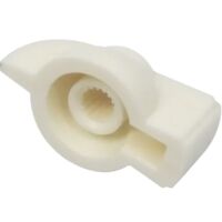 Draaiknop kippenkop 31x20mm voor ribbel-as 6mm K7-1 wit - Afbeelding 3