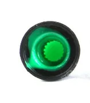 Potmeter knop met 6mm gat geribbeld groen (AG2) 02