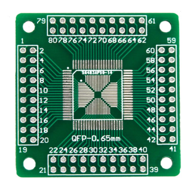 QFP-TQFP-LQFP naar DIP converter 80 pins bovenkant 01