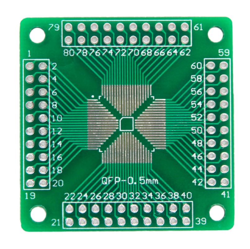 QFP-TQFP-LQFP naar DIP converter 80 pins bovenkant 02