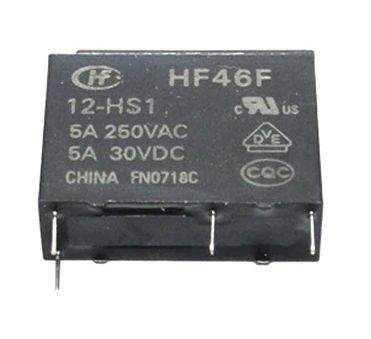 Relais 1xNO 240VAC-5A 30VDC-5A 1P1T / 12V (HF46F-012-HS1)