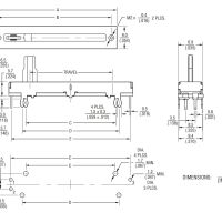 Potmeter schuif 10K ohm lineair 60mm 1-kanaal 40mm slide schacht 15x1.2mm B10K - Afbeelding 3