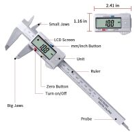 Digitale schuifmaat 15cm carbon fiber grijs uitleg