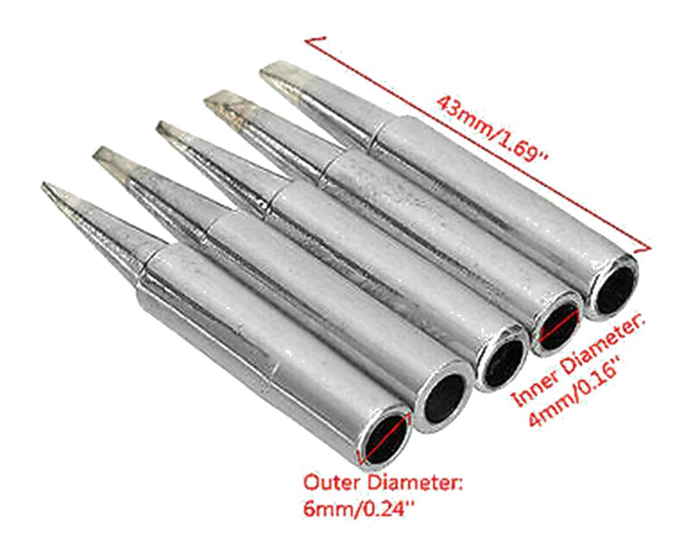 Soldeerbout soldeerpunten 900M-T set 5 stuks afmetingen