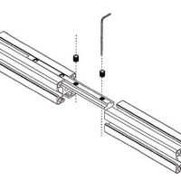 Doorverbinder metaal 100mm voor aluminium profiel 2020 voorbeeld