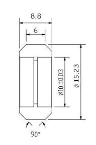 Kogellager 5x15x9mm met kunststof rol wiel zwart MR105ZZ afmetingen