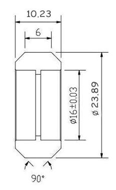 Kogellager 5x24x10mm met kunststof rol wiel zwart 625ZZ afmetingen