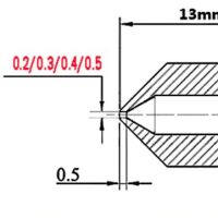 Nozzle MK8 met schroefdraad M6 afmetingen