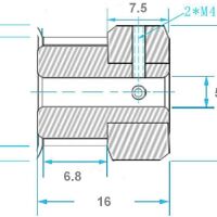 Pulley GT2 12 tanden 5mm gat voor riem 6mm aluminium - Afbeelding 4