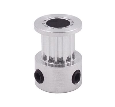 Pulley GT2 12 tanden 5mm gat voor riem 6mm aluminium 01