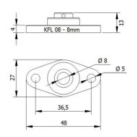 Stanghouder kogellager voor 8mm stang aluminium KFL08 - Afbeelding 5