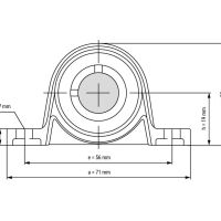 Stanghouder kogellager voor 12mm stang aluminium KP001 - Afbeelding 3