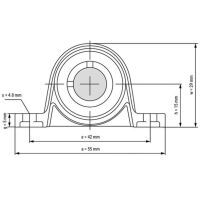 Stanghouder kogellager voor 8mm stang aluminium KP08 - Afbeelding 3