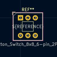 Button Switch 8x8 6-pin 2P2T KiCad 8+ - Afbeelding 4