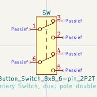 Button Switch 8x8 6-pin 2P2T KiCad 8+ - Afbeelding 3