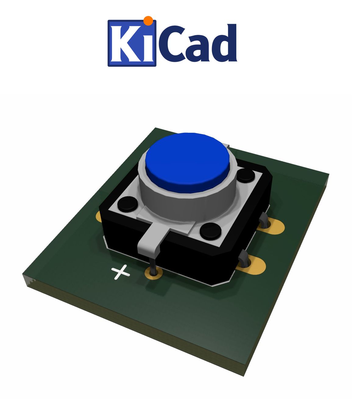 Micro Drukknop Schakelaar 12x12x7.3mm hoog 4-pins with LED R/G/B/Y/O/W KiCad 6+