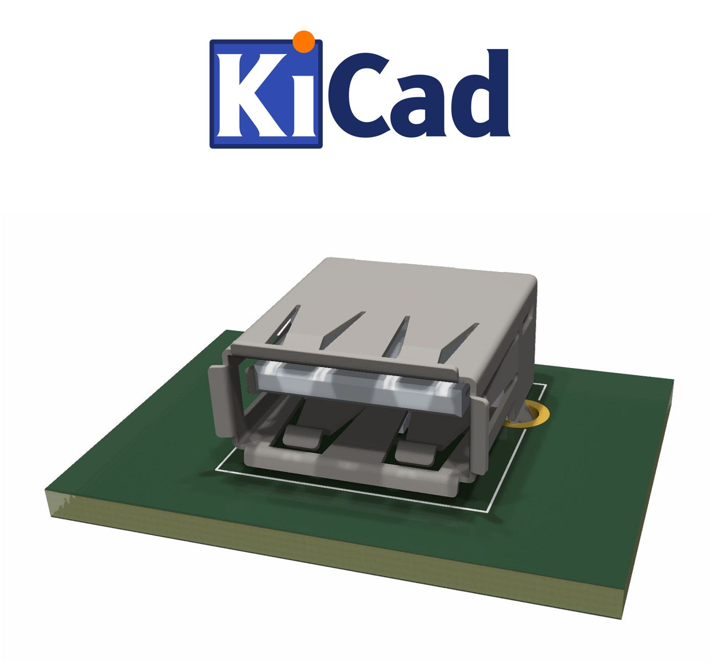 Connector USB-A Molex Female Horizontal KiCad 6+