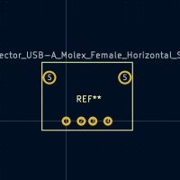 Connector USB-A Molex Female Horizontal Small KiCad 8+ (digitaal) - Afbeelding 3