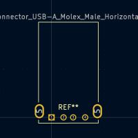 Connector USB-A Molex Male Horizontal KiCad 8+ (digitaal) - Afbeelding 3