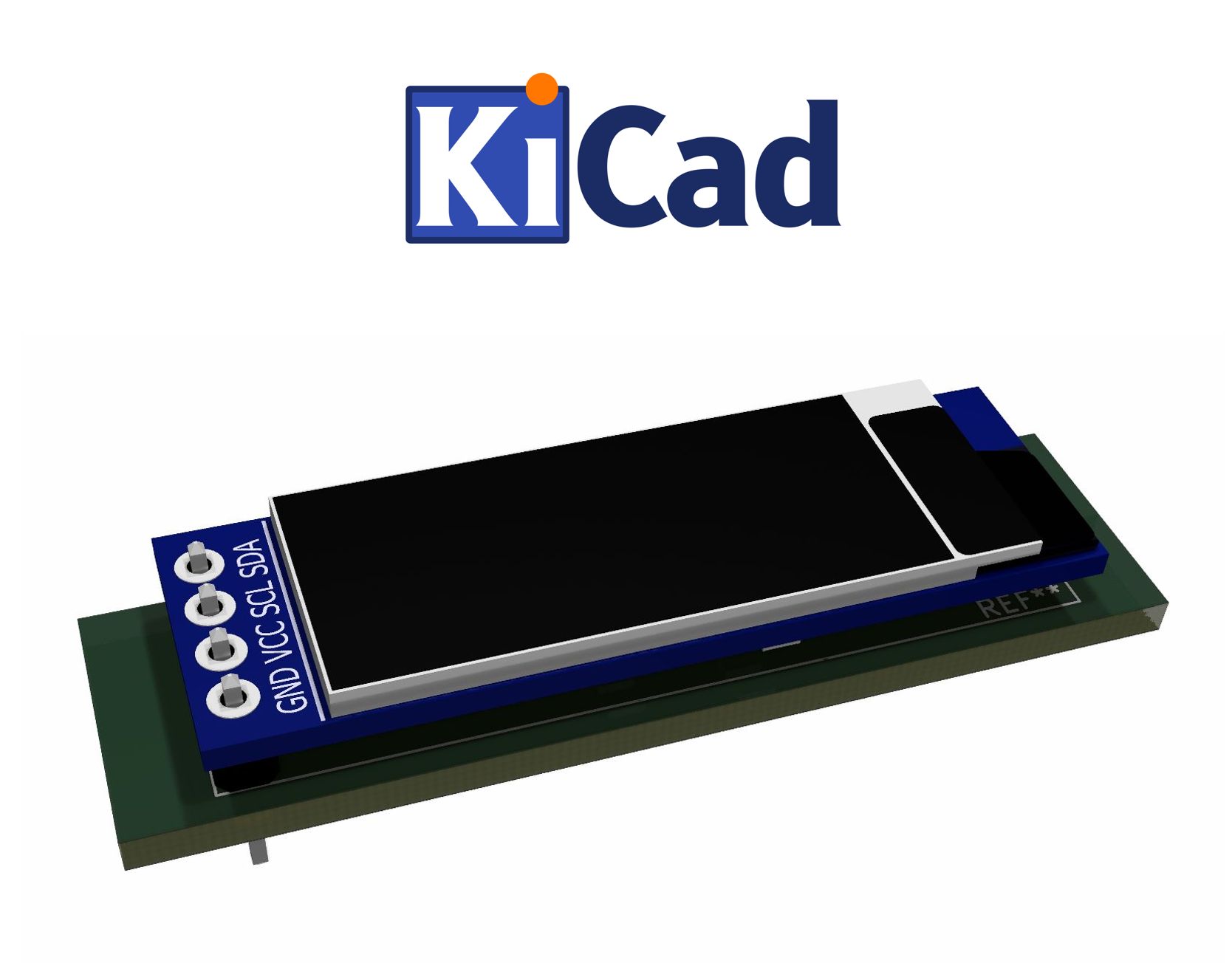 Display OLED 128x32 0.91" I2C module KiCad 6+