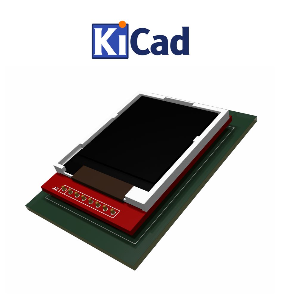 Display TFT 1.44" 128x128 SPI ST7735S rood KiCad 6+