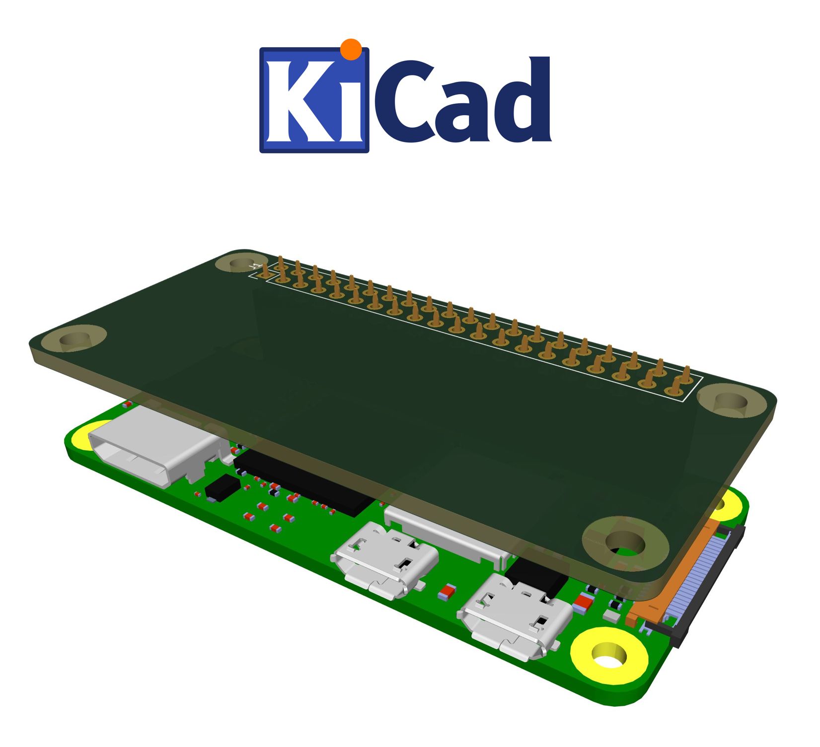 Raspberry Pi Zero W / Zero 2 W Hat 40P design template voor KiCad 6+