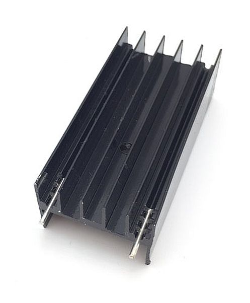 Heatsink 23x16x50mm Aluminium zwart met pins voor TO-220 Heatsink 23x16x50mm Aluminium zwart met pins voor TO-220