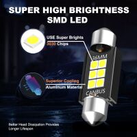 Lamp C5W 36x12.5mm 12VDC 170mA 6 LED SMD 3030 Canbus single side heatsink wit 6000K - Afbeelding 6