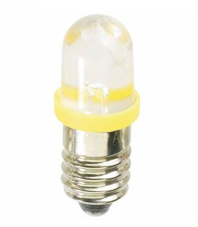 Lamp E10 kunststof LED geel 01