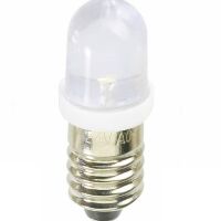 Lamp E10 6VDC 15mA kunststof LED wit