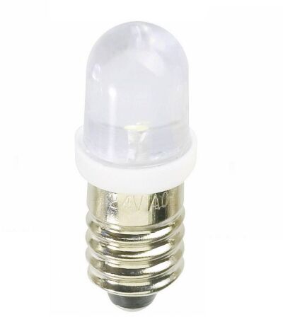 Lamp E10 kunststof LED wit 01