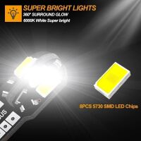 Lamp T10 W5W 12VDC 130mA 8 LED SMD 5730 Canbus geel - Afbeelding 4