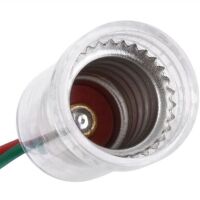 Lamphouder E10 nickel plated met ABS transparante houder 20cm draad 27AWG ALU - Afbeelding 3