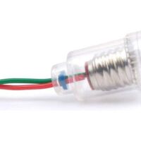 Lamphouder E10 nickel plated met ABS transparante houder 20cm draad 27AWG ALU - Afbeelding 4