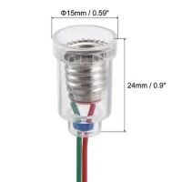 Lamphouder E10 nickel plated met ABS transparante houder 20cm draad 27AWG ALU - Afbeelding 5