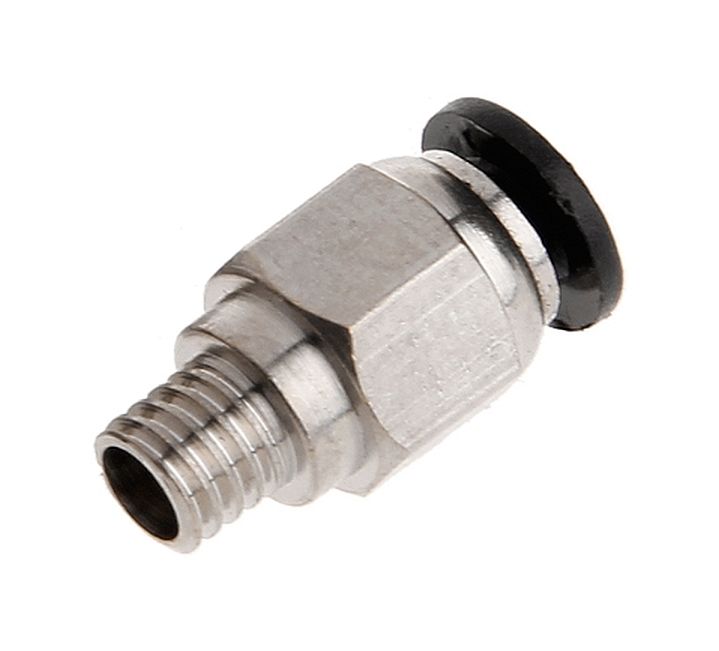 Pneufit koppeling recht PC4-M6 RVS (doorvoer PTFE buis mogelijk) Pneufit koppeling recht PC4-M6 RVS (doorvoer PTFE buis mogelijk)