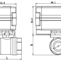 Elektrische kogelkraan CWX-15N afmetingen