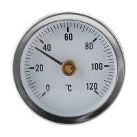 Thermometer Analoog 0-120 graden celsius 63mm clip-on-pipe model 2